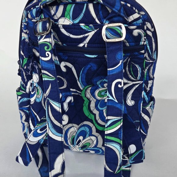 Vera Bradley Mini Backpack Mediterranean Blue Quilted Cotton Travel Bag main image 7